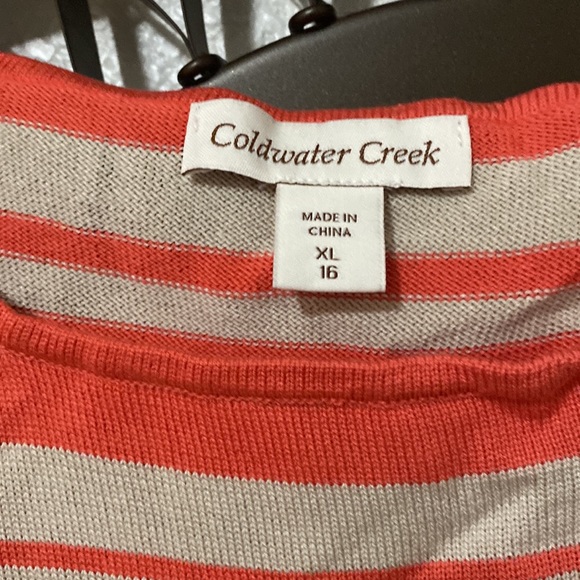 Coldwater silk cotton striped top, NWT, sz XL - Picture 3 of 5